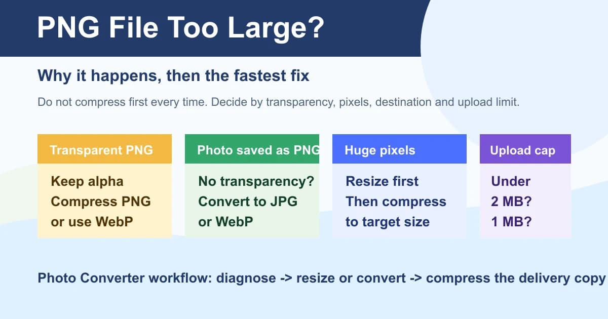 PNG file too large decision guide for compression conversion resize and upload limits